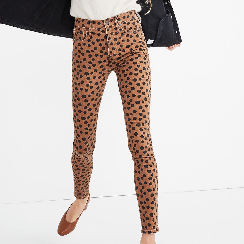 Madewell High-Rise Skinny Jeans in Leopard Dot